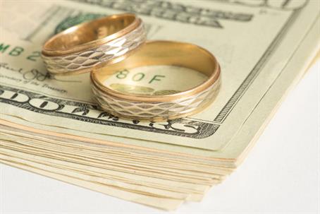 money and wedding rings